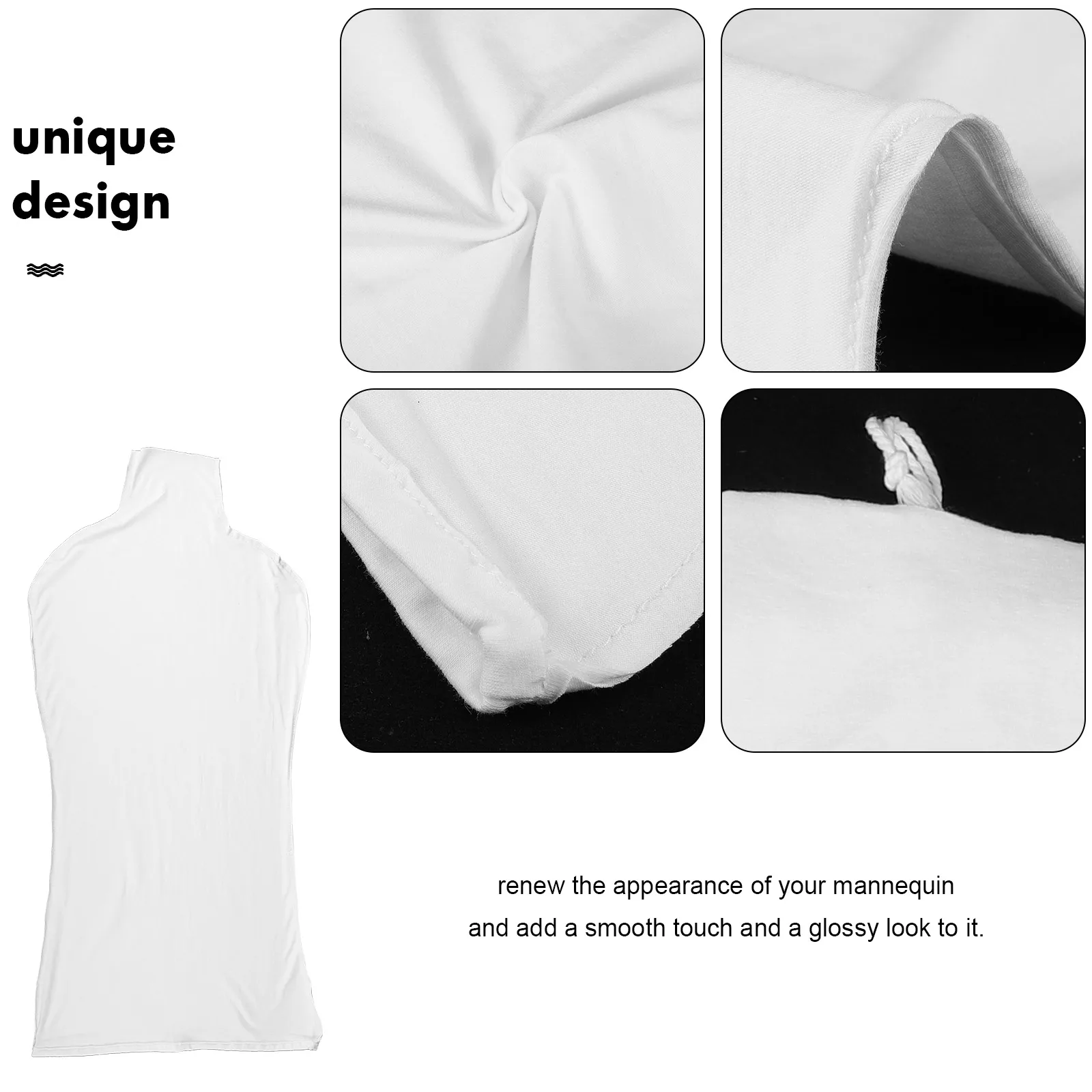 

Female Mannequin Cloth Cover White Cotton Fabric Stain Resistant Elastic M Size for Jewelry Clothes Photography Fake Body Upper