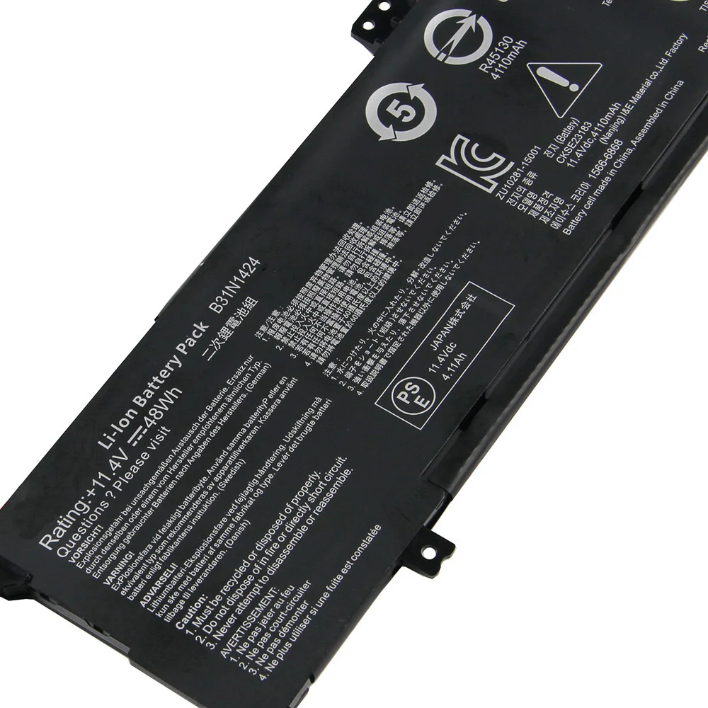 New Replacement Battery B31N1424 for ASUS K401L K401LA K401LB K401UB K401UQ A400U A401L V405L U4000 New Battery 4100mAh