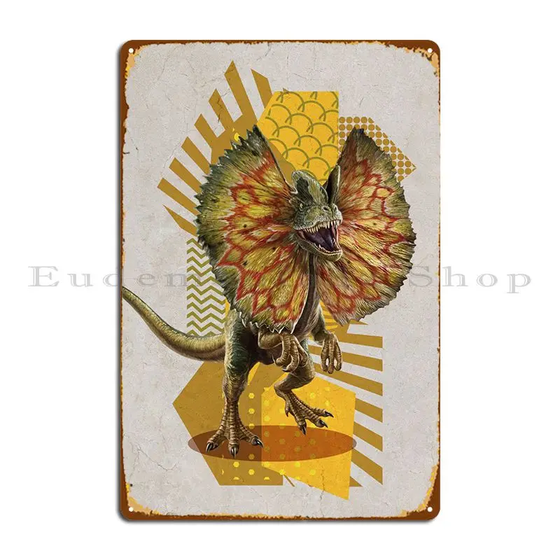 Dilophosaurus Metal Plaque Poster Painting Designing Wall Decor Club Club Tin Sign Poster