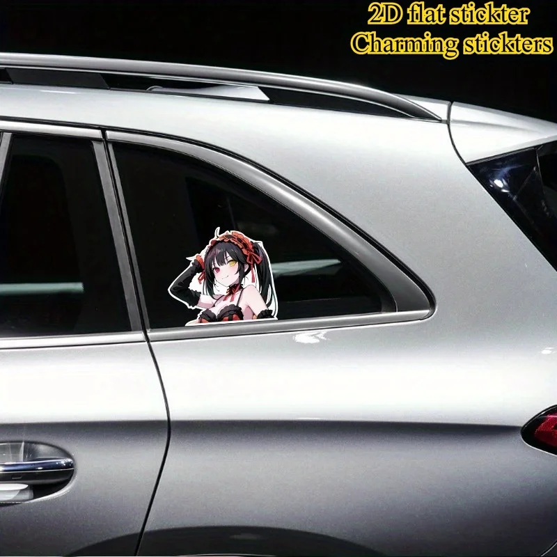 

1 шт. наклейки JDM аниме красноглазая желтая глазная девушка кузов мотоцикла окно водонепроницаемая наклейка