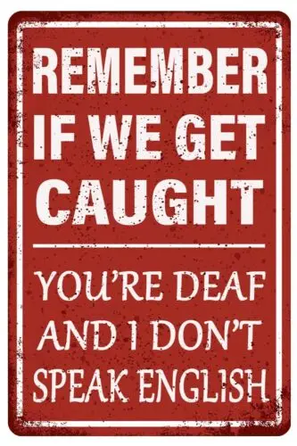 Remember If We Get Caught You're Funny Garage Humor Man Cave Bar Signs 8x12