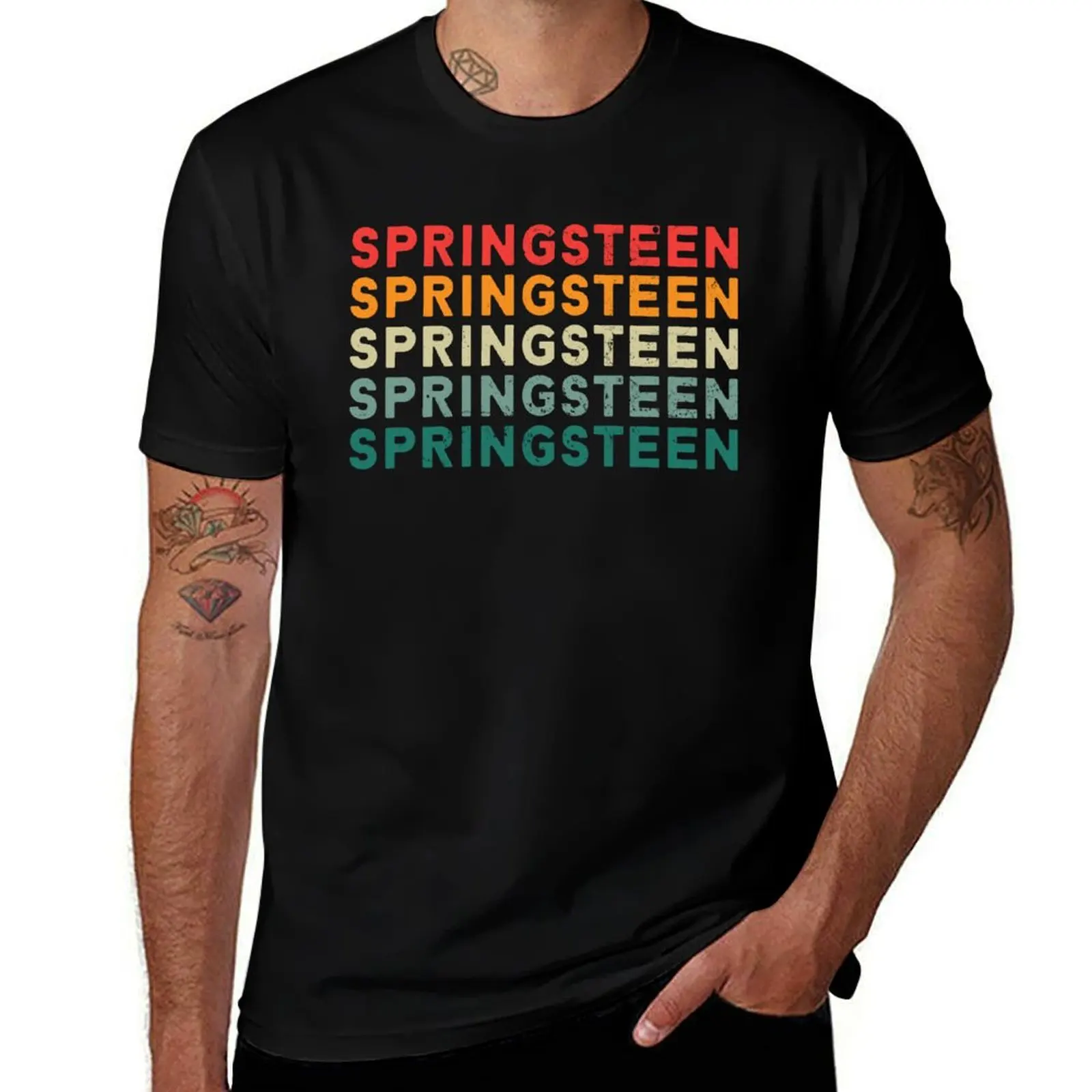 Springsteen Funny Vintage Retro T-Shirt Casual All Match Short Sleeve T-Shirt