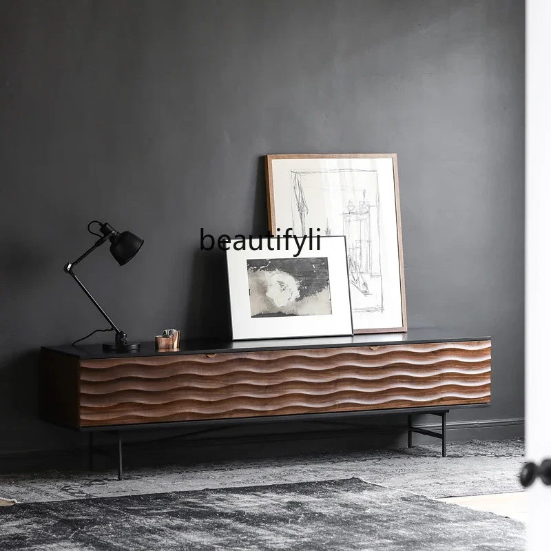 

new Yj-Nordic Black Walnut TV Cabinet, Simple Chinese Style, Living Room TV Cabinet, Italian TV Cabinet ss 26
