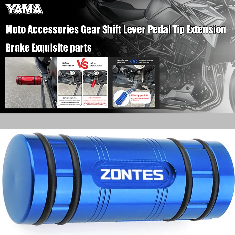 

Motorcycle For ZONTES 703F 703 F ZT703 2024 2025 368G D 350 310 200 Gear Shift Lever Pedal Tip Extension Brake Exquisite parts