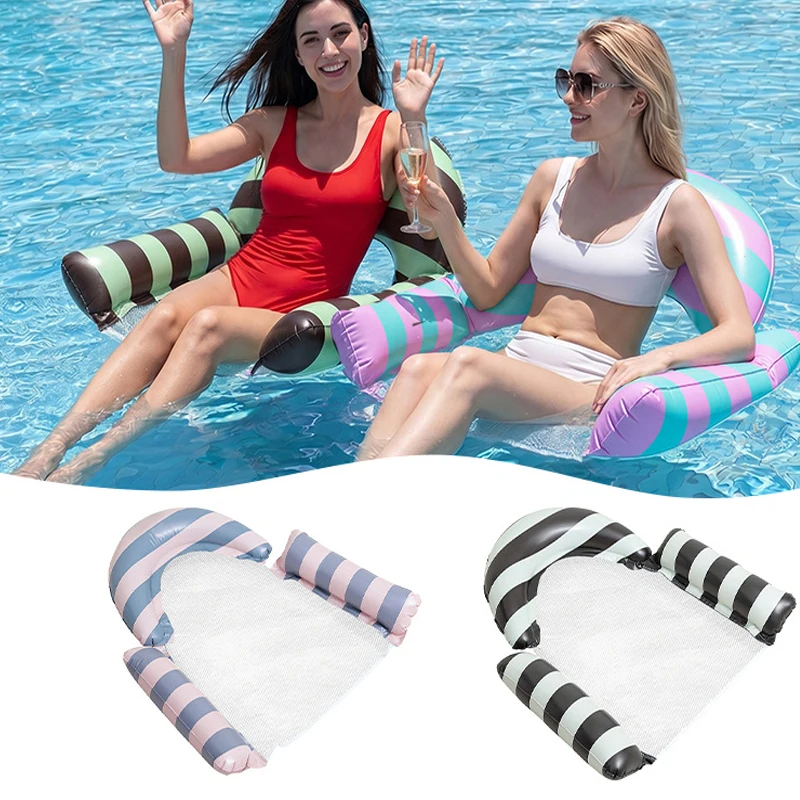 Foldable Inflatable Mattresses for Adult Water Fun Swimming Pool Hammock Lounge Chairs Water Sports Pool Float Beach Accessories