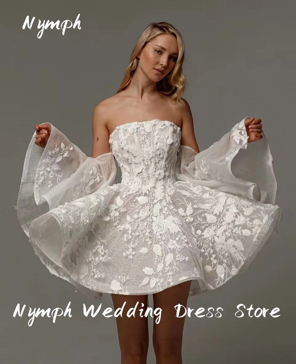 فستان زفاف مخصص من قطعتين قابل للانفصال مزين بتنورة لامعة قابلة للانفصال 2 في 1 للعروس فيستدو دي نوفي