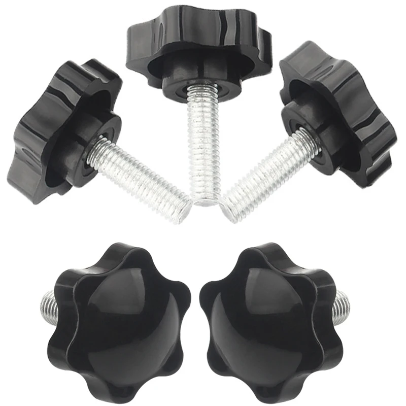 5/10PCS Stern Form Gewinde Spann Griff Bolzen Bakelit Hand Knopf Anziehen Schraube Industrie Ausrüstung Kunststoff Stahl m5 M6 M8 – Detail 3
