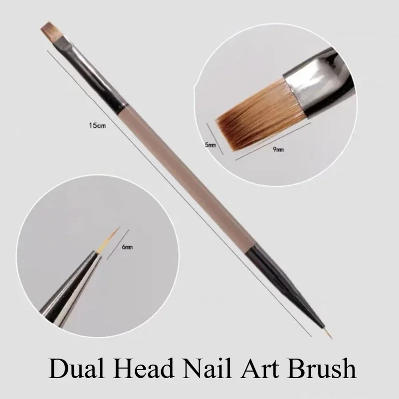 3 pz/set pennello per nail art a doppia testa striscia francese gel UV fototerapia pennello per smalto intaglio penna per pittura floreale manicure