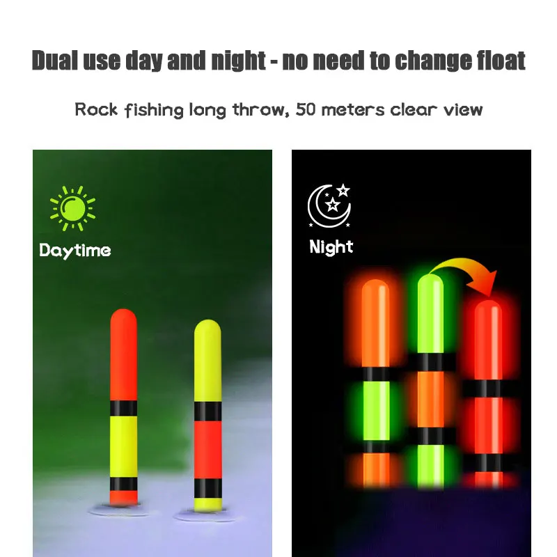 New Nightlight Rock Fishing Float 6.3MM Bold High Sensitivity Gravity Sensing Color Changing LED Electronic Long Range Float