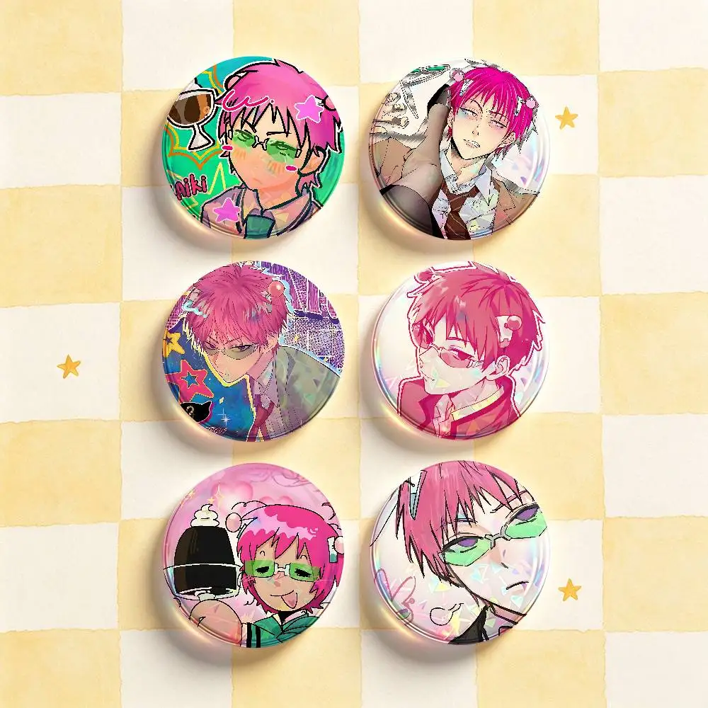 S-Saiki Kusuo Badges 25 32 44 58 75 mm Round Customizable Wholesale Fan goods Self-made fan freebies