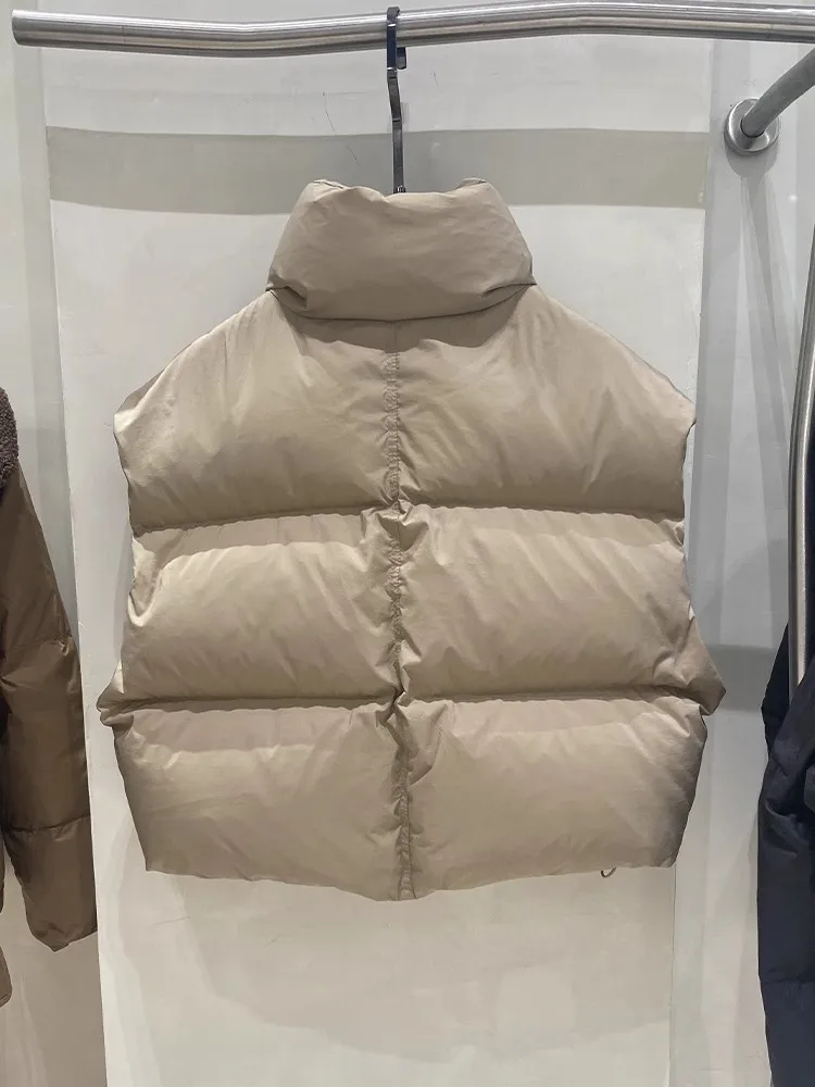 Figohr Damen Daunen Baumwoll jacke Weste einfach passende ärmellose Weste Jacke mit Taschen feste Weste 2024 Herbst Wintermantel