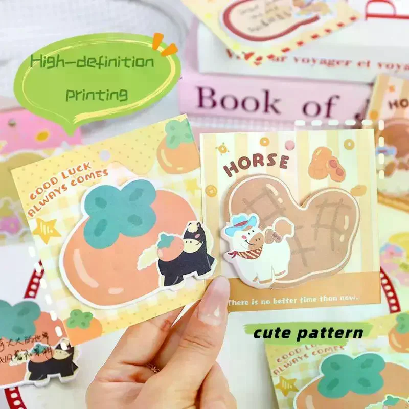 

Cute Pony Shape Sticky Notes Set Cartoon 5/10 Books Convenient Message Handbooks Decorations Stickiness Stationery Supplies