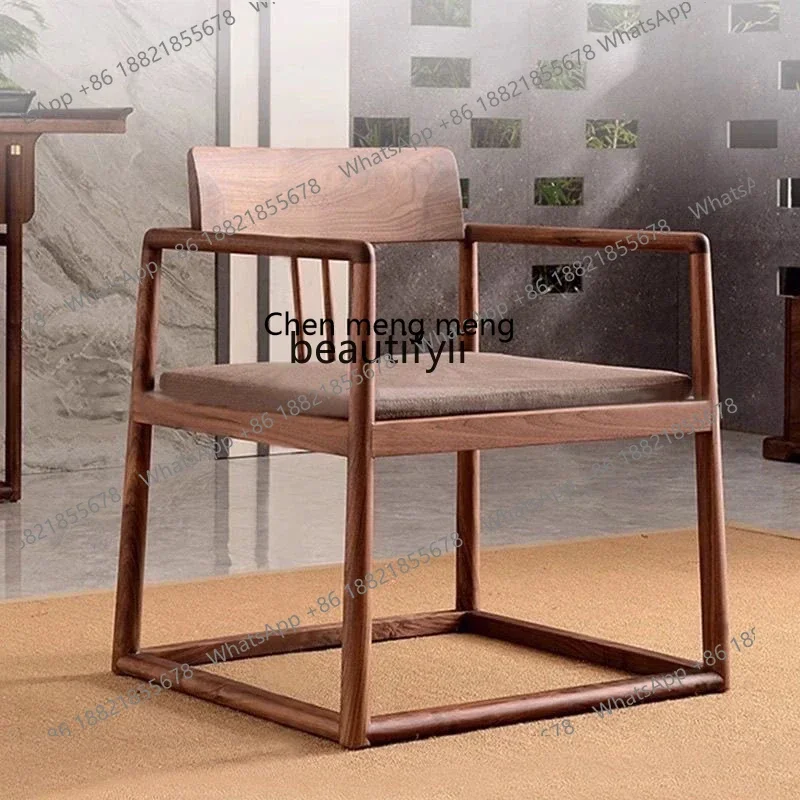 X 32 Chinese guest chair, Zen, Elm Grand Master, casual simple official hat household single living room