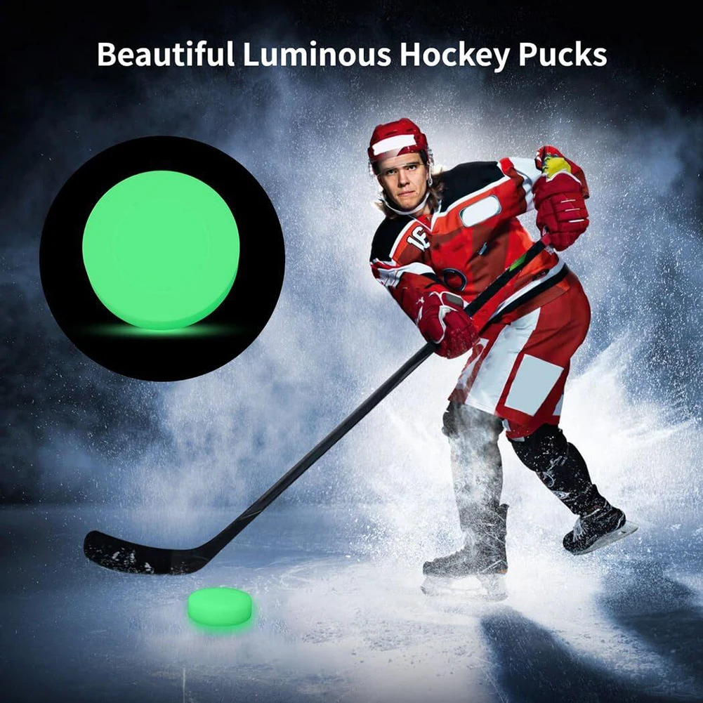 Glow in The Dark Hockey Puck Glowing Hockey Puck 3.54x1.18 In Hockey Puck Training Ball Versatile for Kids Adults Youth