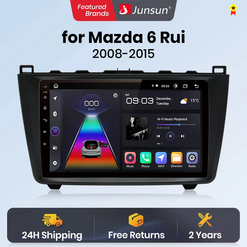 Junsun Wireless CarPlay Android Auto Car Radio for Mazda 6 roui GH 2008-GPS Car Smart Systems Smart Car Radio