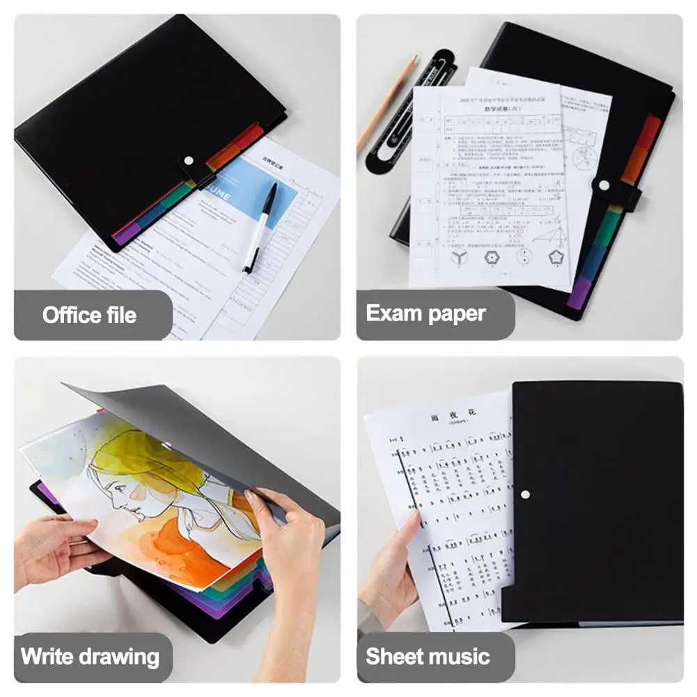 3Pcs Expanding File Folders Accordian Folder Reusable A4 Size Expanding File Folders Document Organizer for Office School Supply