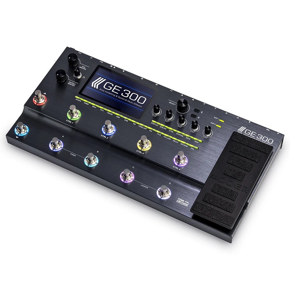 MOOER GE300 Gitaar multi-effectprocessor Synth-pedaalversterker Modellering 108 voorversterkermodellen 164 effecten Loop-opname (30 minuten)