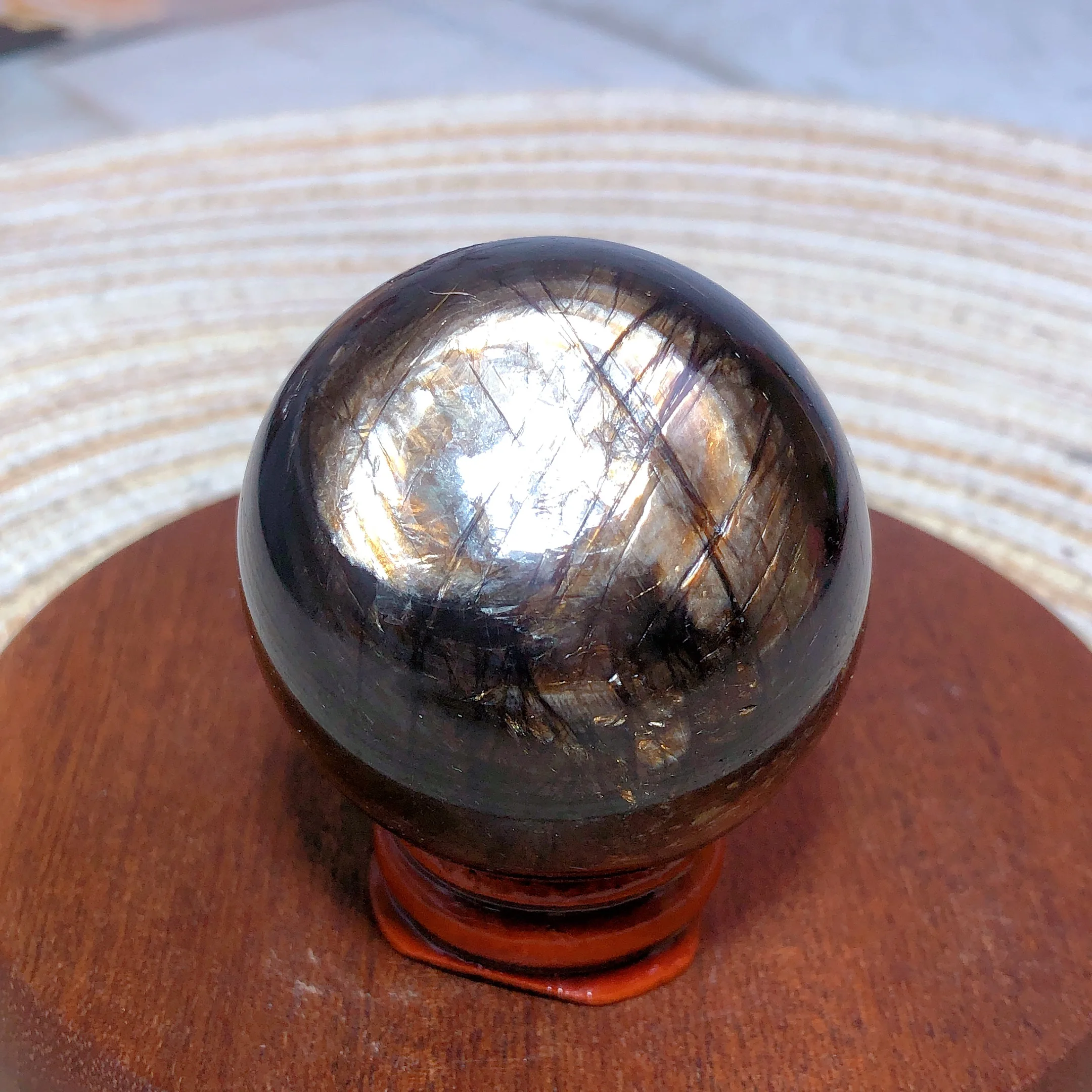Natural Crystals Phlogopite Golden Flash Sphere Reiki Scintillating Prismatic Balls Holiday Office Decoration Witch Energy Gift