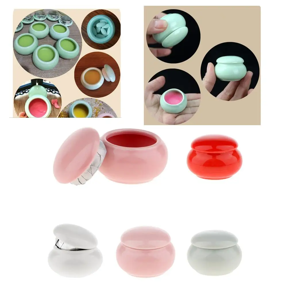 Ceramic Cosmetics Empty Jar Pot Lip Balm Bottle Storage Container 12g