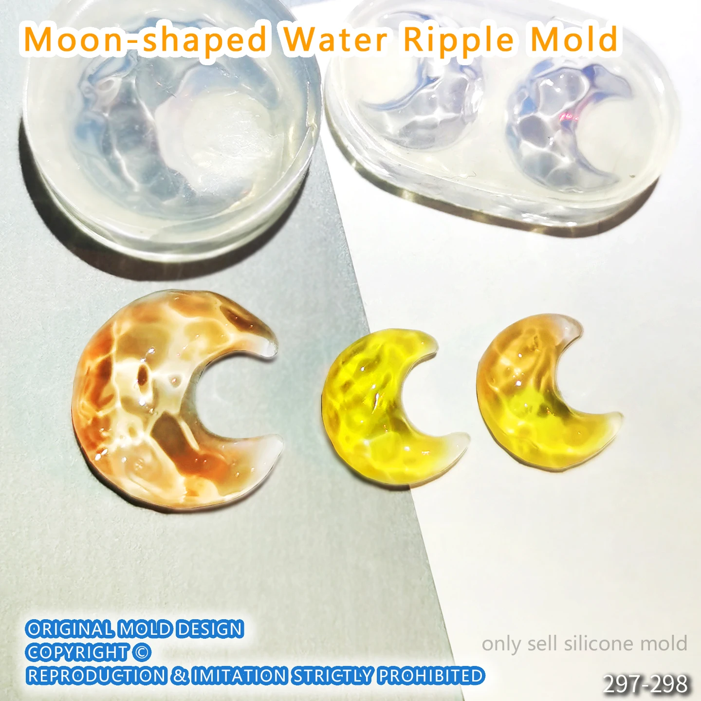 

DIY Handcraft Moon-shaped Water Ripple Mold Epoxy Resin Mold Miniature Pinching Mould Epoxy Resin Mold UV Resin Moldse