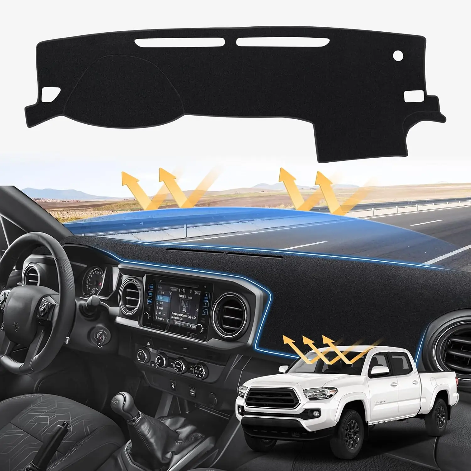 

Anti-Slip Dashboard Cover Protective Pad Accessories Sunshade Carpet for Toyota Tacoma N300 2016-2020 2021 2022 2023 2024 2025