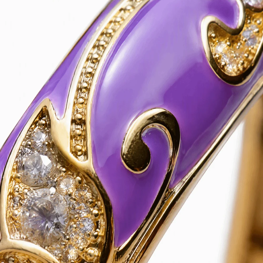 1cm Crown Cloisonne Bracelet Crown Colored Dropper Oil Colored Dropper Oil Bangle Classic Five-leaved Flower Blooms
