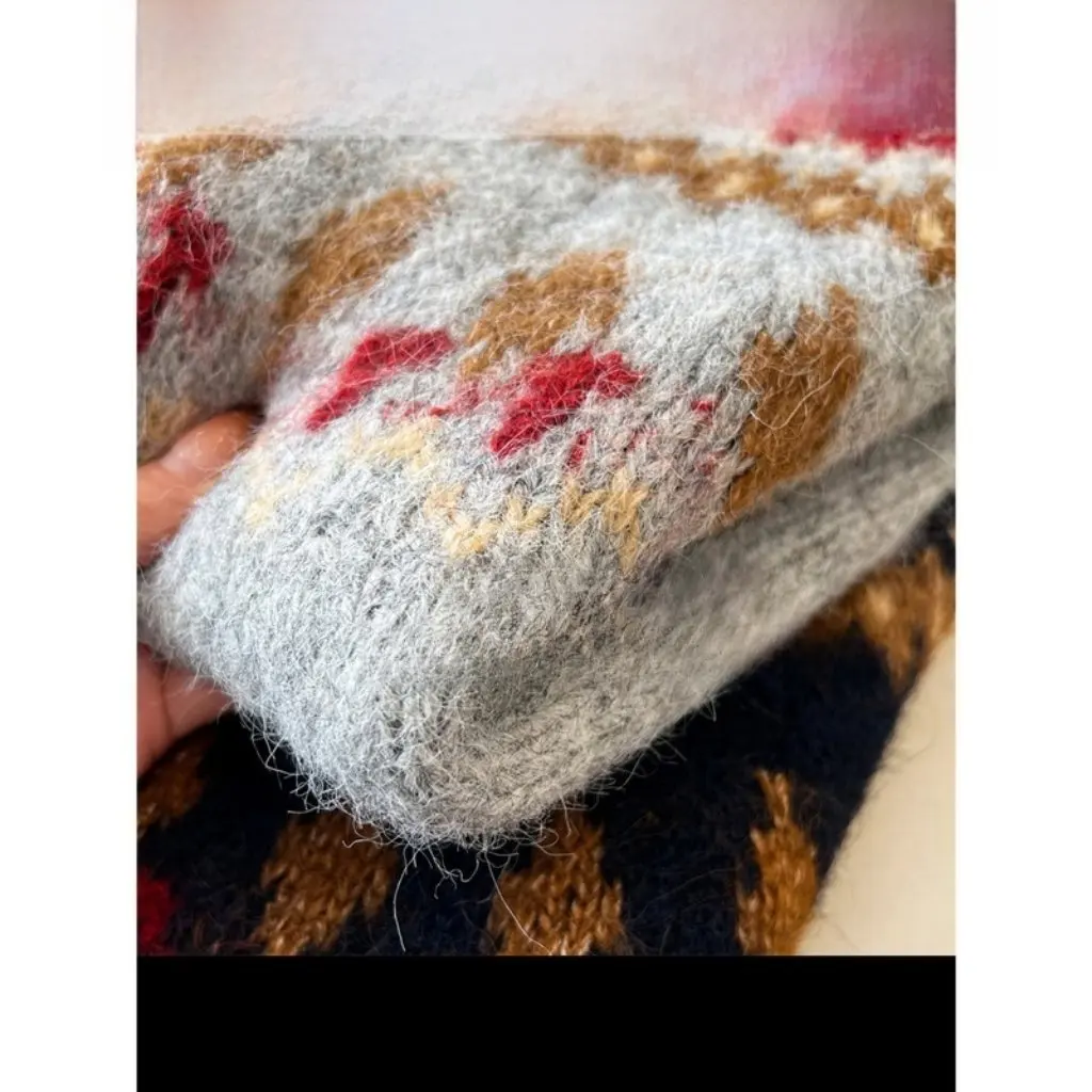 AMR UU Noord-Europese eilandstijl jacquard retro wollen gebreide losse trui damestop casual comfortabel shirt