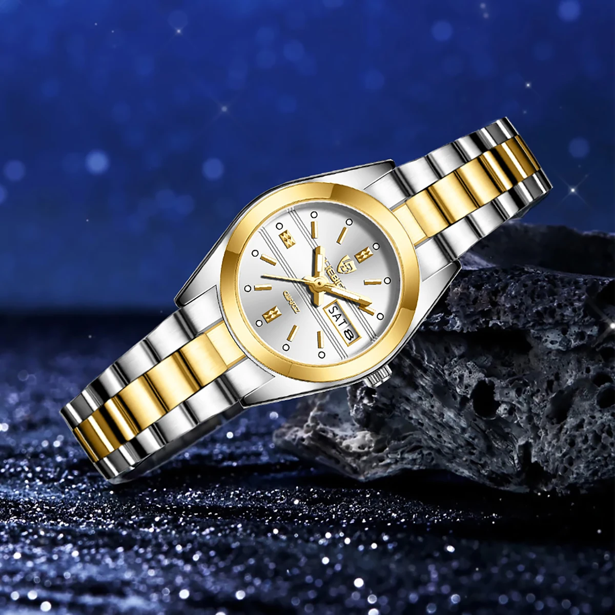 LIEBIG Top Brands Luxury Quartz Movement Watch For Women Stainless Steel Strap Time Calendar Wristwatch and Bracelet Reloj Mujer