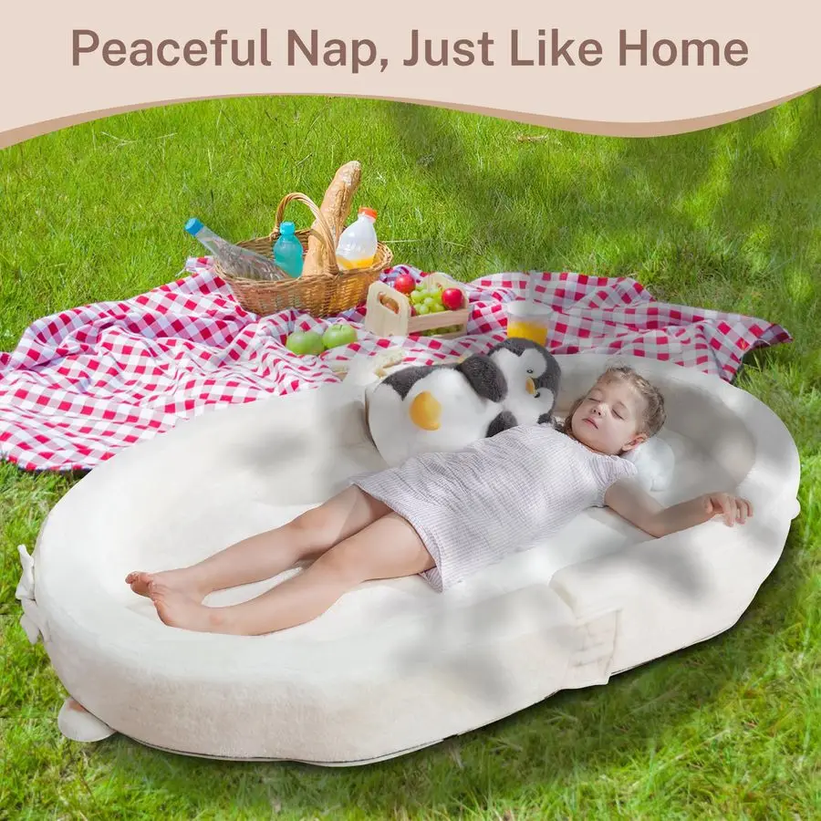 Łóżko podróżne, przenośne łóżeczko dla malucha, miękkie, składane łóżko podróżne dla dzieci do domu, do spania, na kemping, przenośne łóżeczko z możliwością prania f