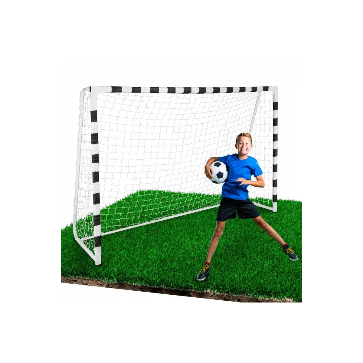 Equipo de entrenamiento deportivo duradero de portería de fútbol de entrenador de acero portátil 300x200x90cm