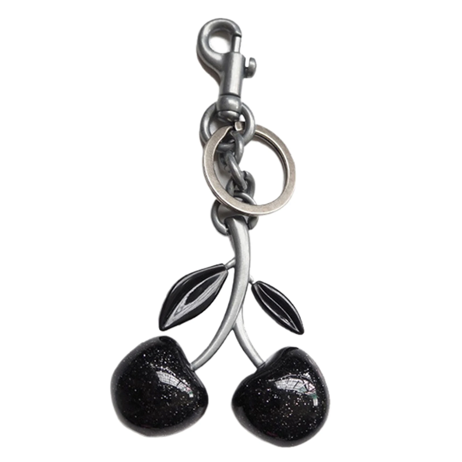 

Cherry Keychain Portable Resin Black Cherry Charm Sparkling Bag Pendant, Purse Accessories Charm, Backpack Charm