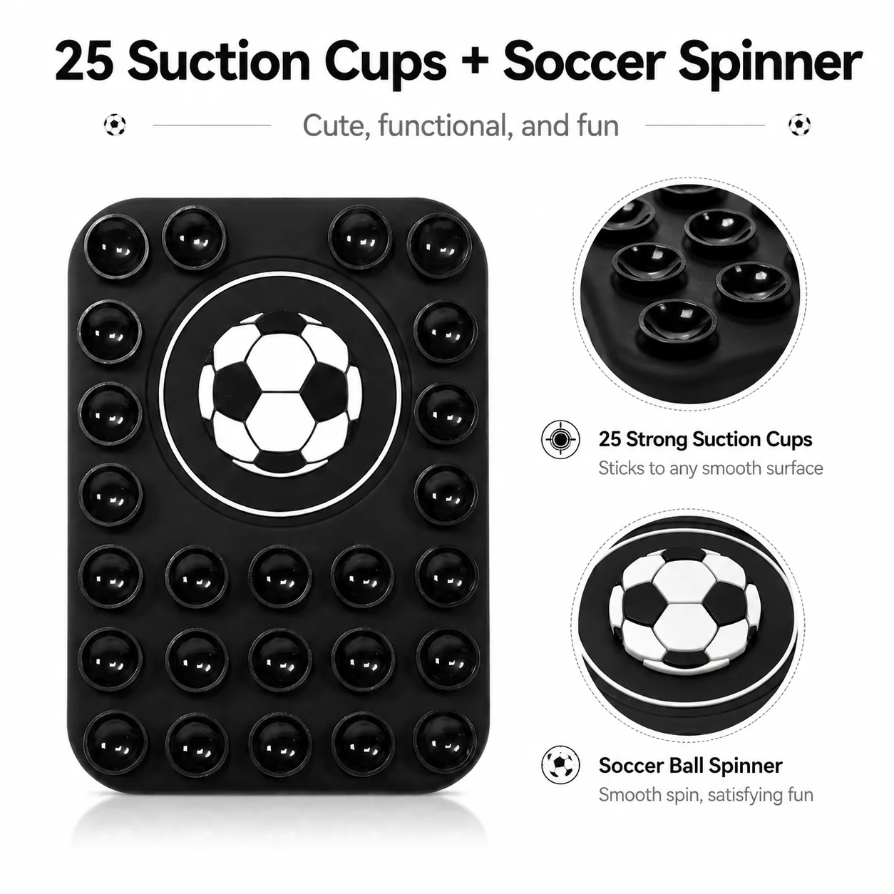 Cute Soccer For Magnetic Phone Holder MagSafe Suction Cup Silicone Magnet Wall Mount Stand for iPhone 15 14 13 Pro Max Gift view 4
