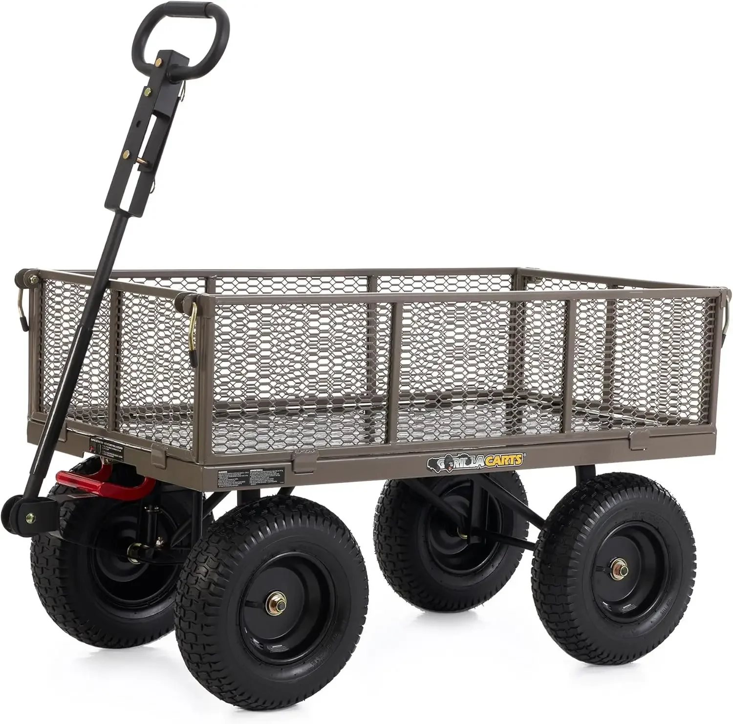 

Gorilla Carts Heavy Duty Steel Dump Cart Gardening Wagon with Quick Release System, 1200 Pound Capacity, Removable Sides and Con