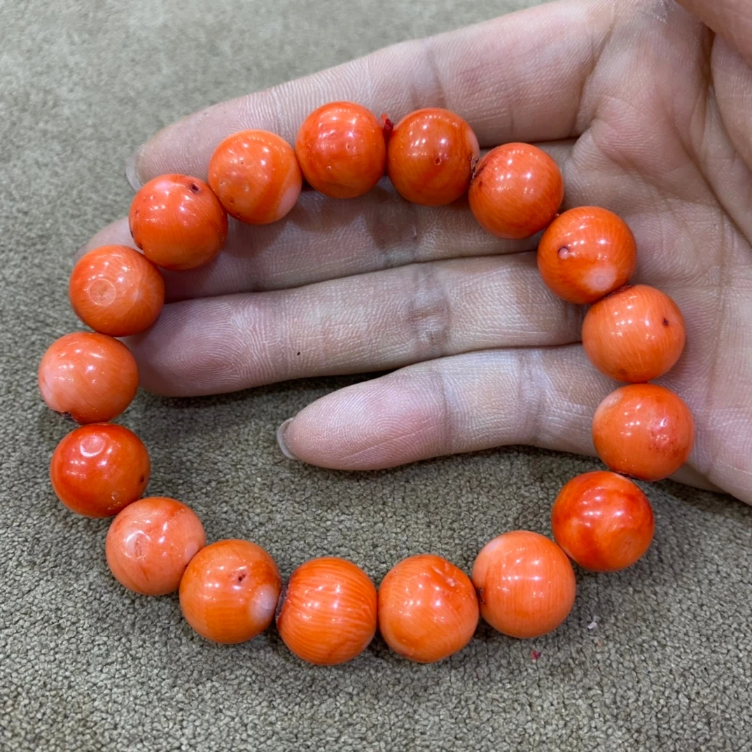 

Браслеты из натурального красного коралла, женские целебные драгоценные камни, ювелирные изделия, натуральный красный коралл, круглый браслет из бисера для подруги, мамы, подарки
