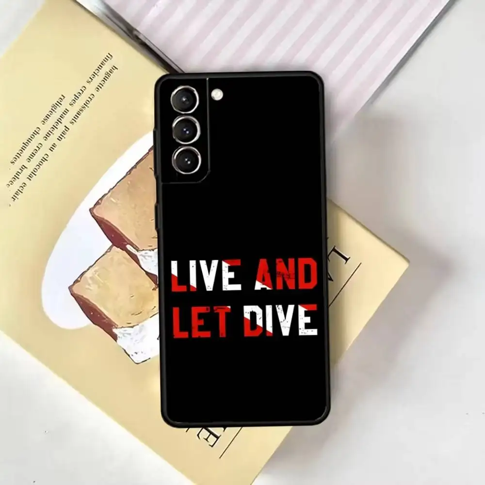 Funda de teléfono con bandera de buceo para Samsung GalaxyA13,21s,22,31,32,52,53,71,72,73, funda negra suave