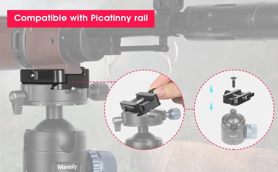 Manbily Picatinny Arca Adapter Schnellwechselplatte PA-01 Arca-Swiss Halterung für Stativ – Detail 4
