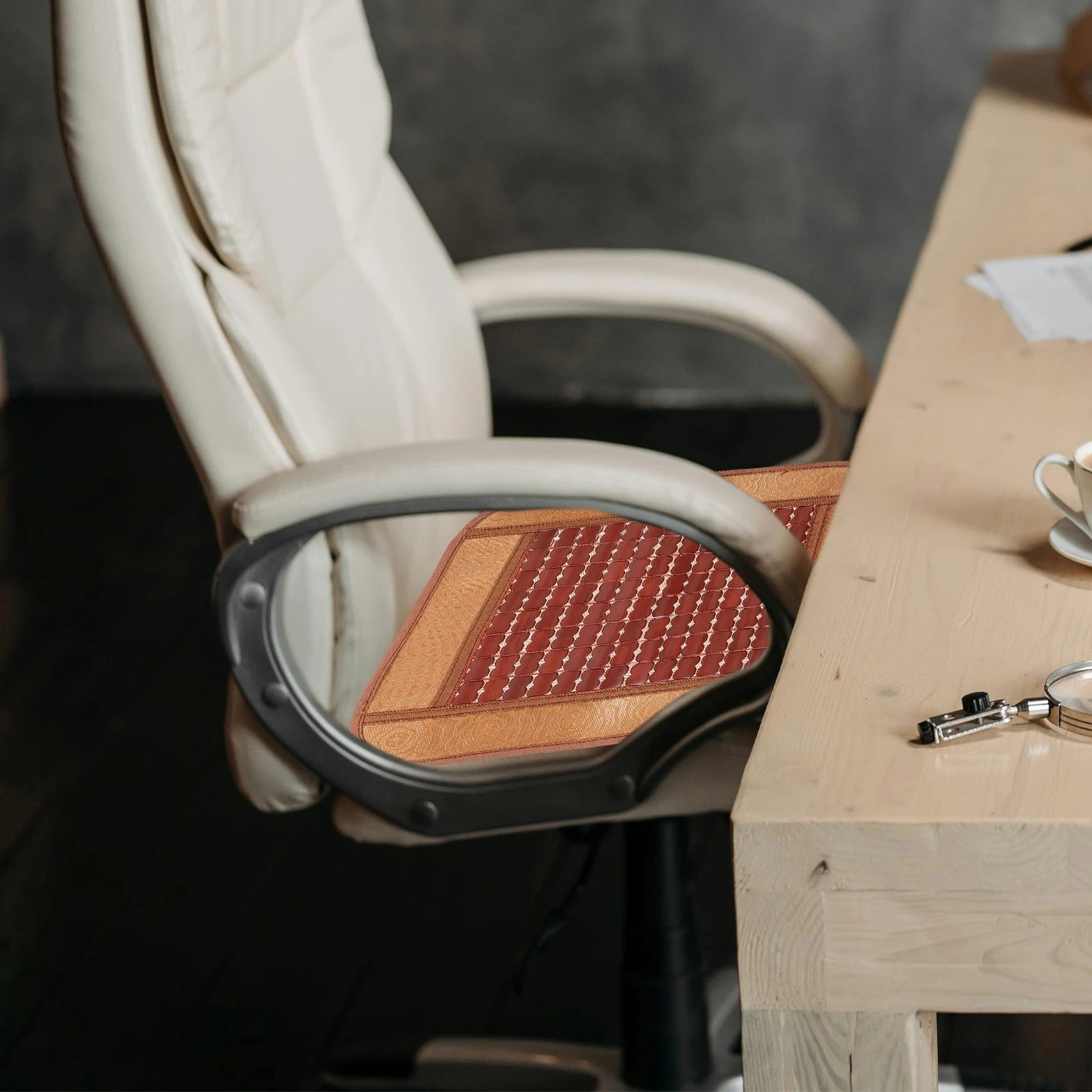 

Summer Bamboo Seat Cushion Cool Breathable Chair Pad Small Cushion for Car Office Home Use Bamboo Chair Pad Auto Seat Cushion,