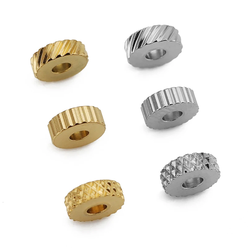 30pcs 4/5/6/8mm Stainless Steel Texture Flat Spacer Beads Disc Loose Bead for DIY Necklace Bracelet Jewelry Making Accessories
