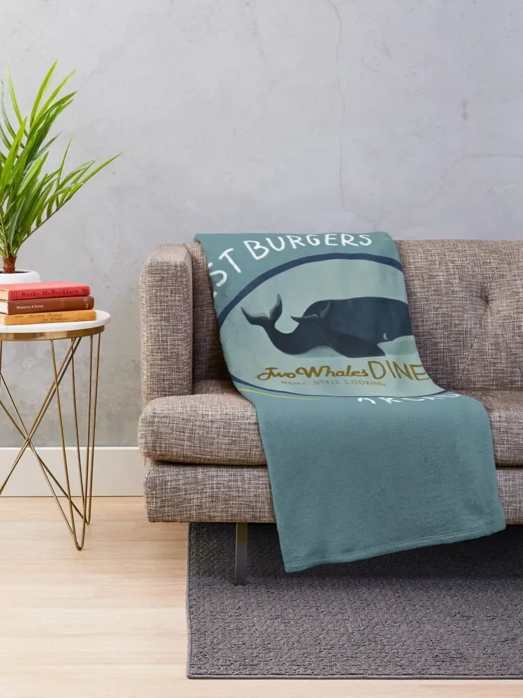 Two Whales Diner Tee (lighter) Throw Blanket cosplay anime Polar Blankets