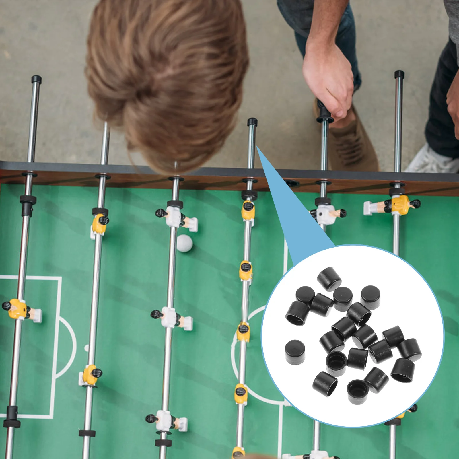 

20pcs Football Machine End Replacement Plastic Covers For Table Soccer Rods Durable Protective Caps Foosball Universal End Caps