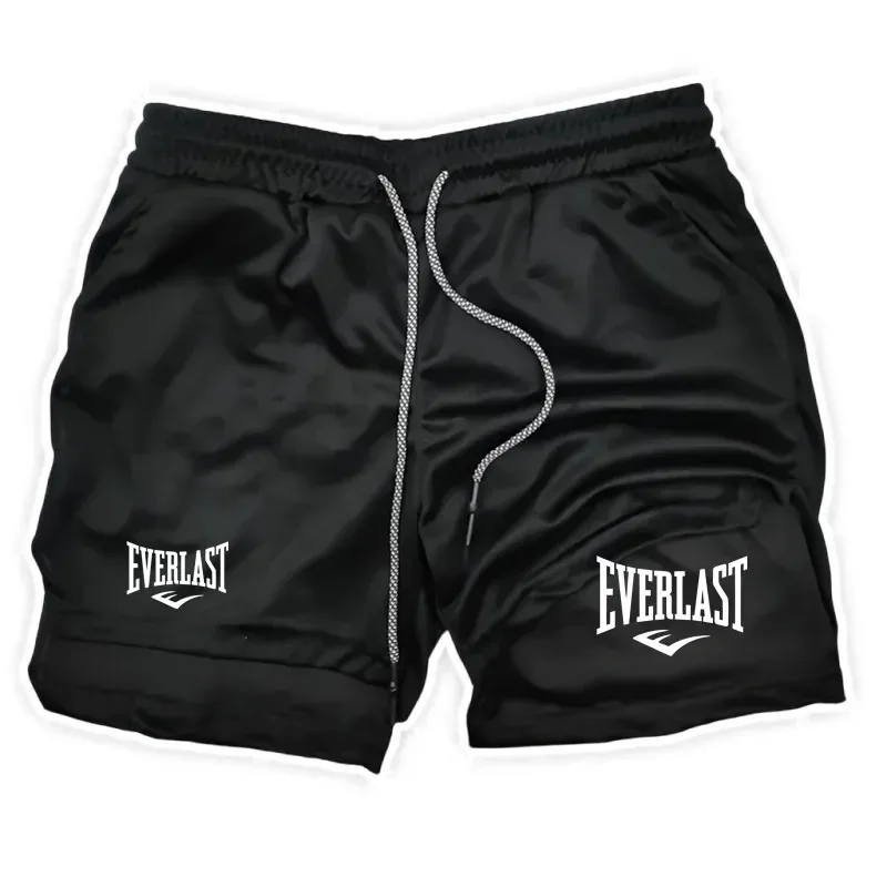 Shorts de course pour hommes 2-en-1, double couche, sportswear, mode, gym, fitness, pantalon court, 