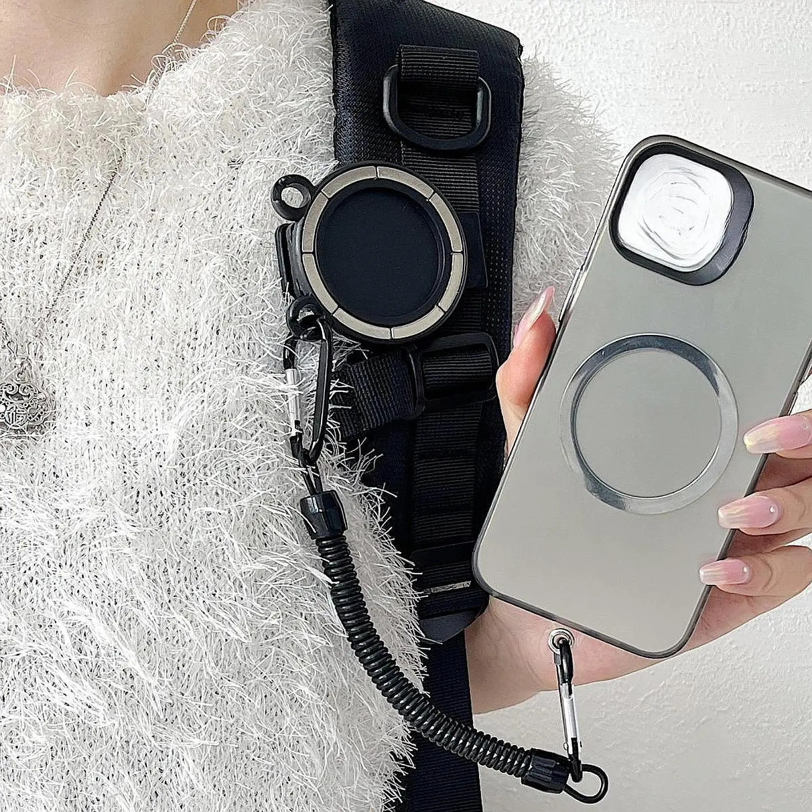 Supporto per cellulare, supporto per Clip da cintura a mano libera, Clip per zaino antigoccia per cintura donna uomo zaini