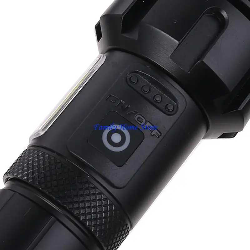 

P0UF LED Flashlight Rechargeable Flashlights Metal Handheld Torch Lights for Outdoor