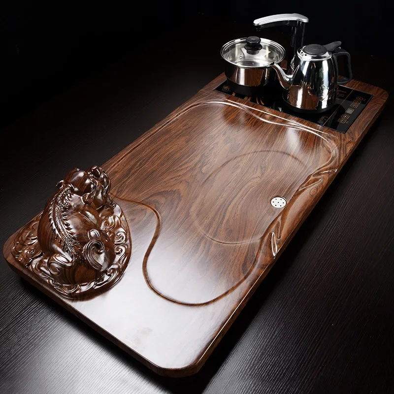 Solid Wood Tea Tray Drainage Water Storage Kung Fu Tea Set Drawer Tea Room Board Table Chinese Tea Room Ceremony Tools