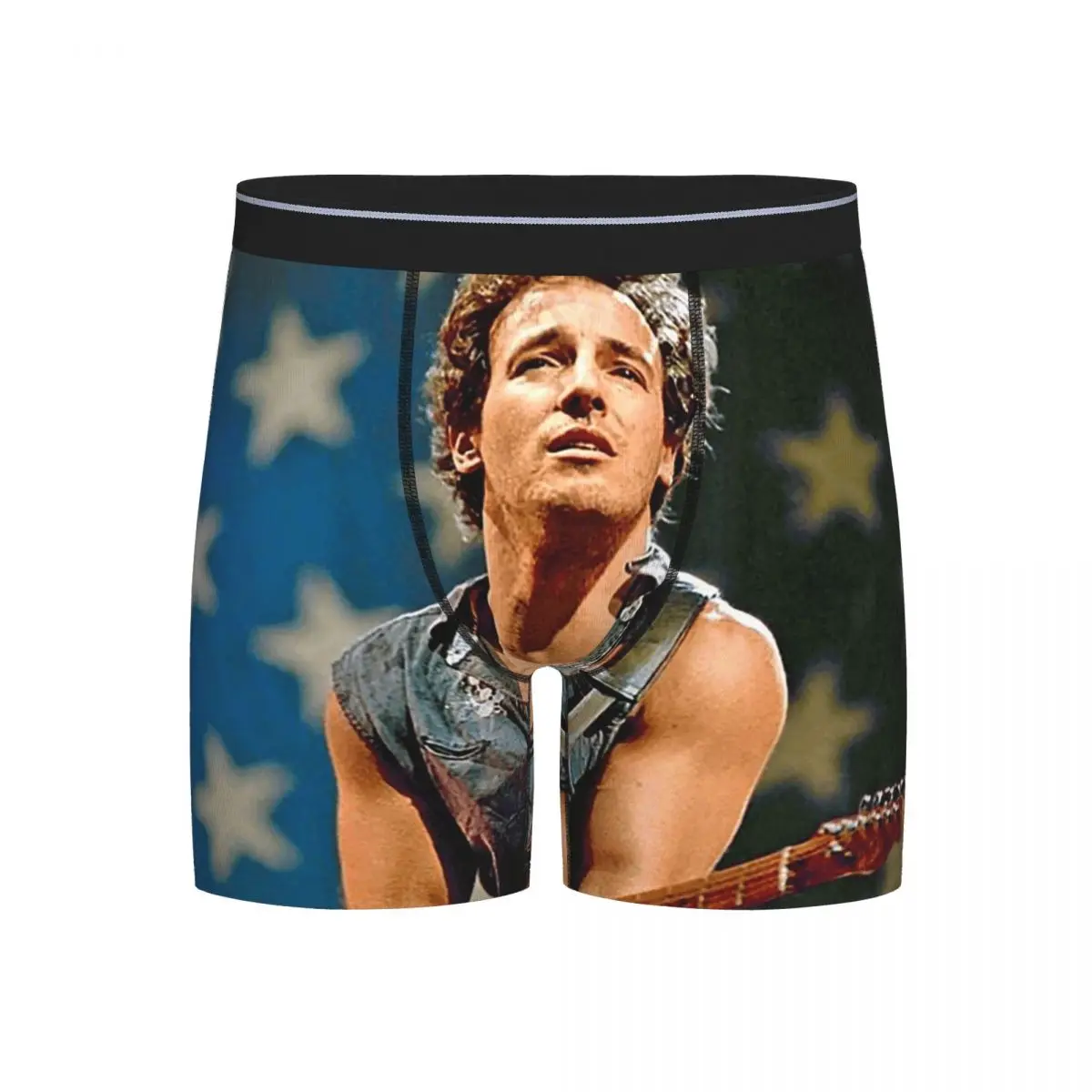 

Long Boxer Underpants Shorts Bruce Springsteen Panties Male Ventilate Underwear for Homme Man Boyfriend Gifts