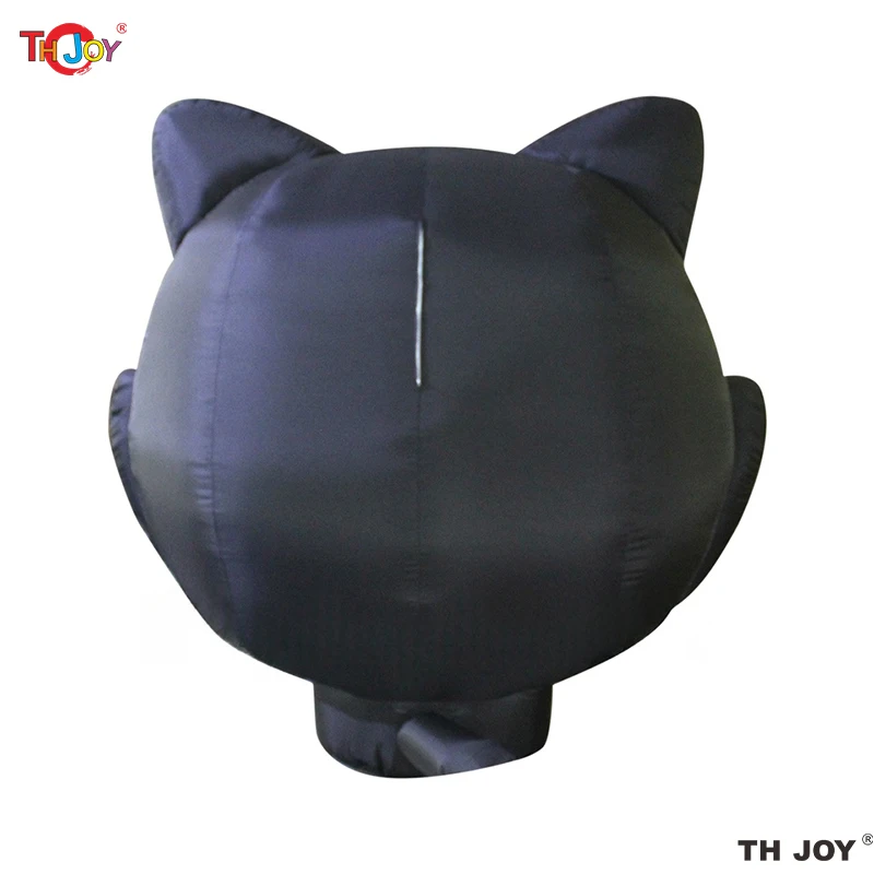 6m tall Giant Halloween inflatable Black Cat Head For Backyard