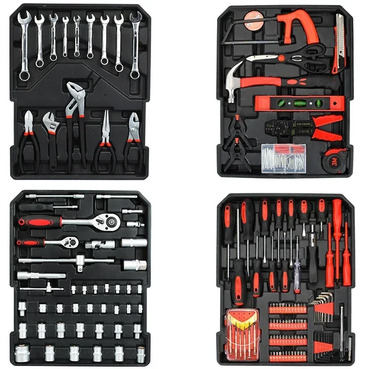 Kit de herramientas de reparación de automóviles, carro de aluminio profesional, herramientas de Hardware de mano para el hogar, juego de enchufes,