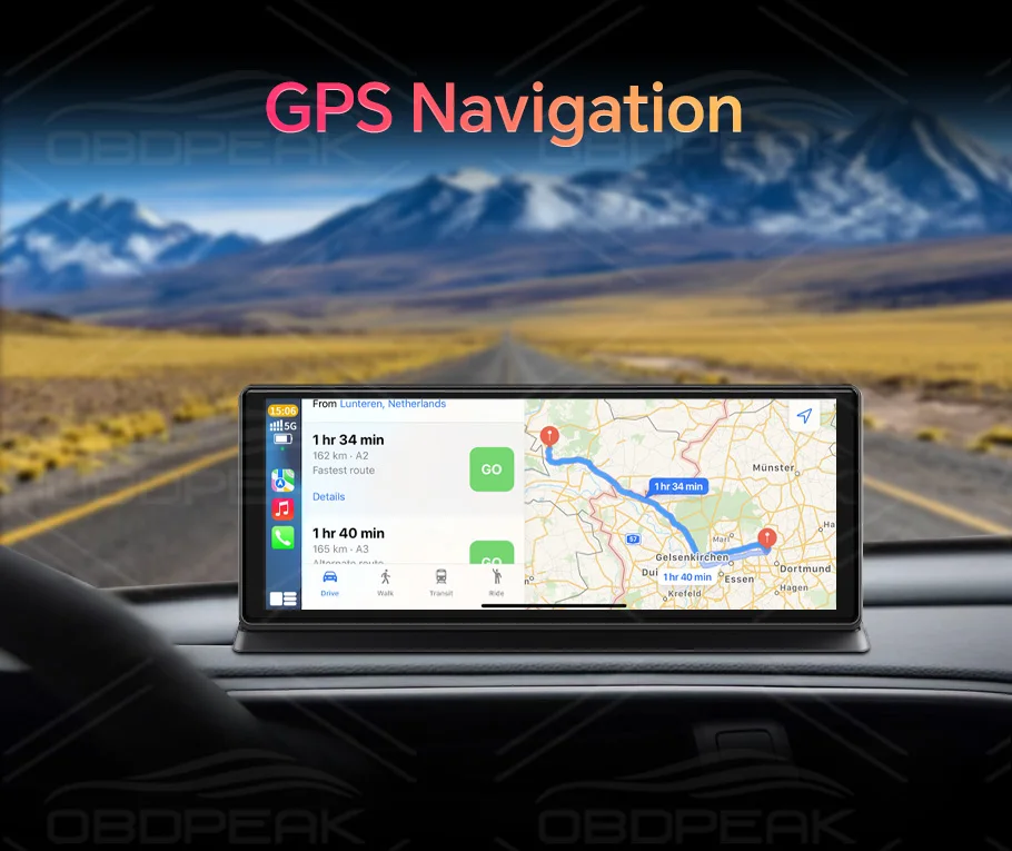 K2 Pro 11.3" Dash Cam 4K 2160P Car DVR Recording Carplay & Android Auto Wireless Connection 5G WiFi GPS Navigation Dashboard
