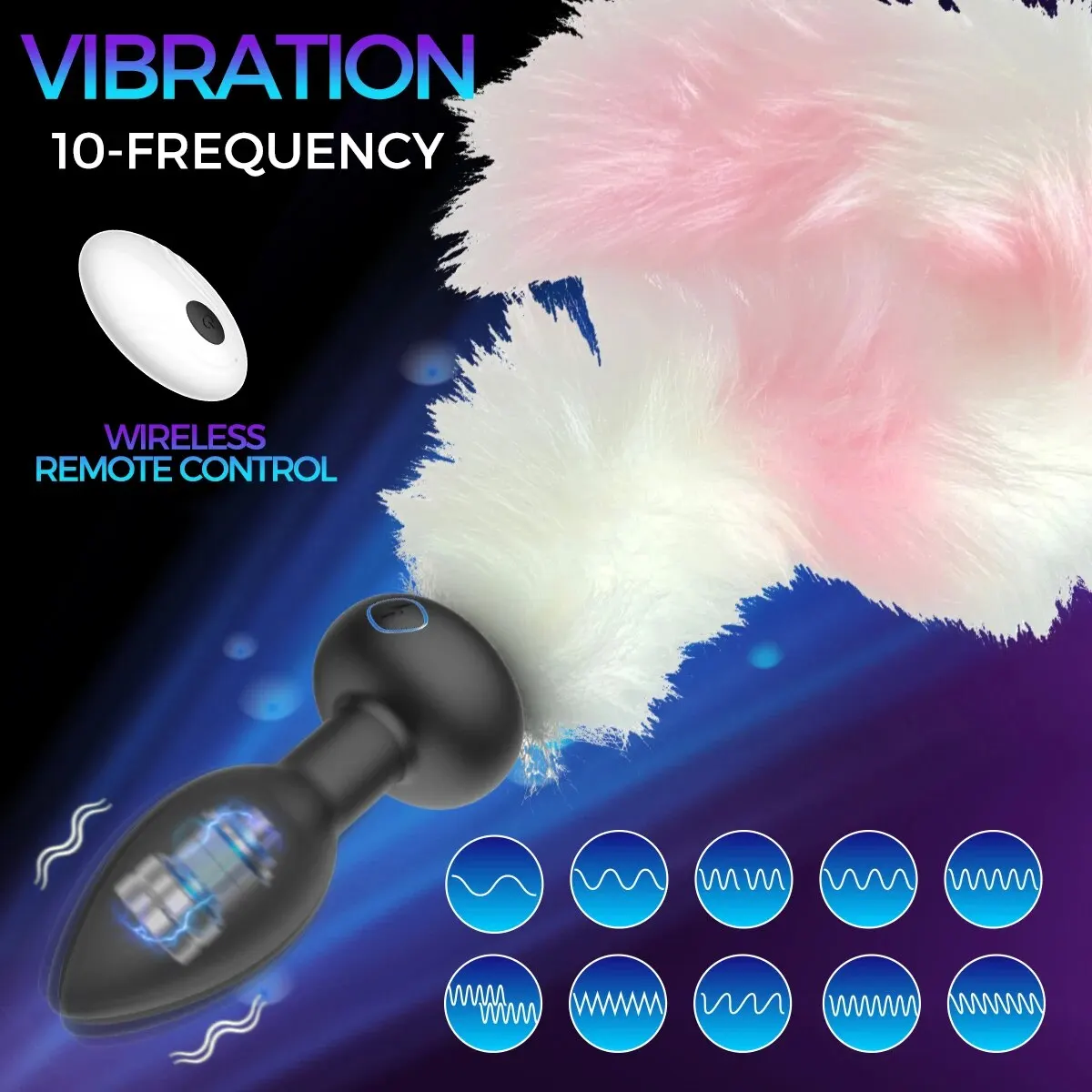 Anal Toys Fox Tail Vibrating Butt Plug Sex Remote Control Games Vibrator with 10 Modes Perfect for Cosplay Couples Sex Toys 18+