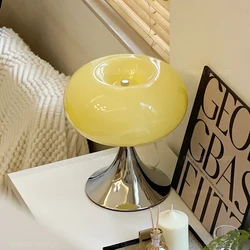 Bauhaus Glass Table Lamp Art Creative Green/Yellow Lights Living Room Bedside Lamp White Green Beige Glass Table Lamp PLUG